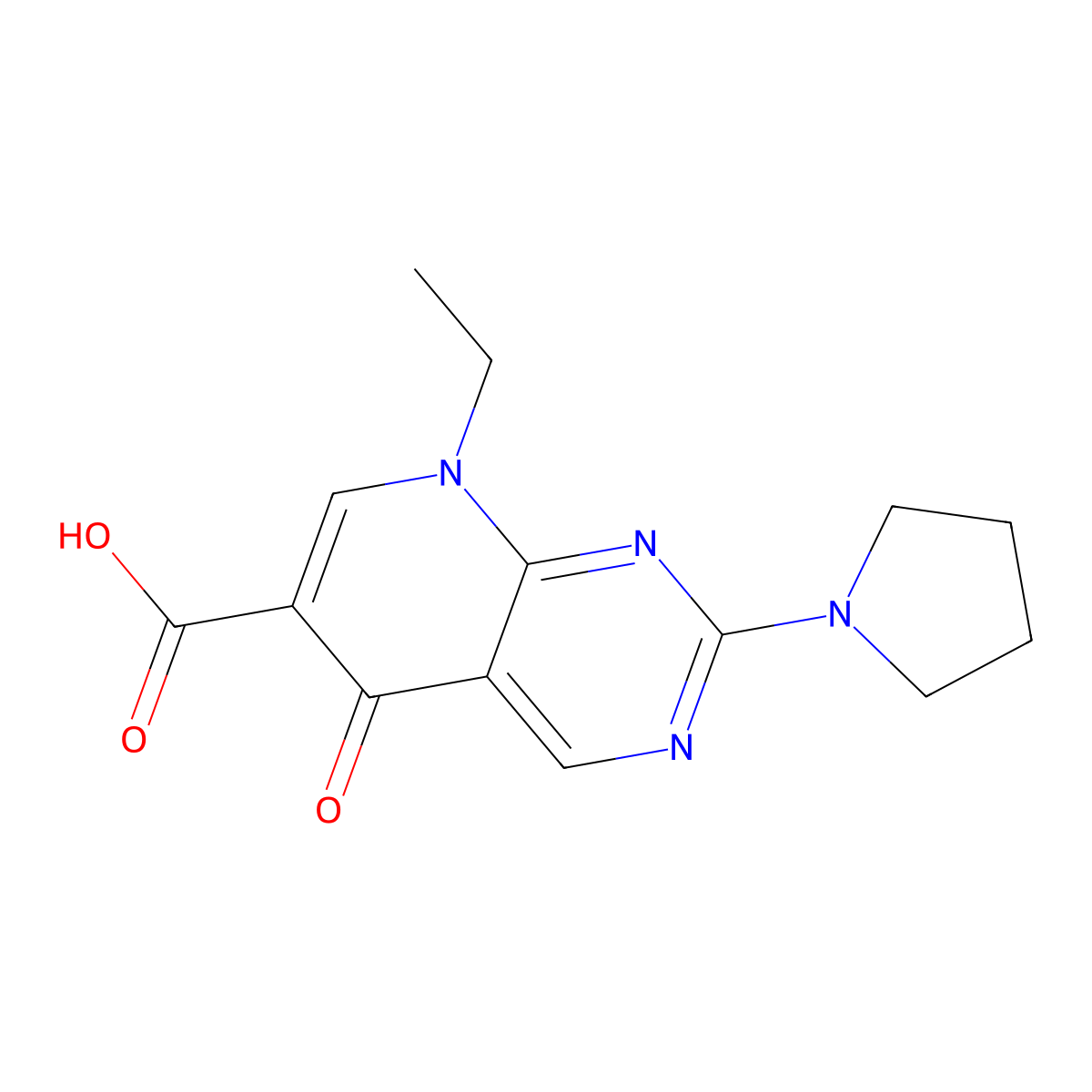 Piromidic Acid molecular structure, CAS 19562-30-2