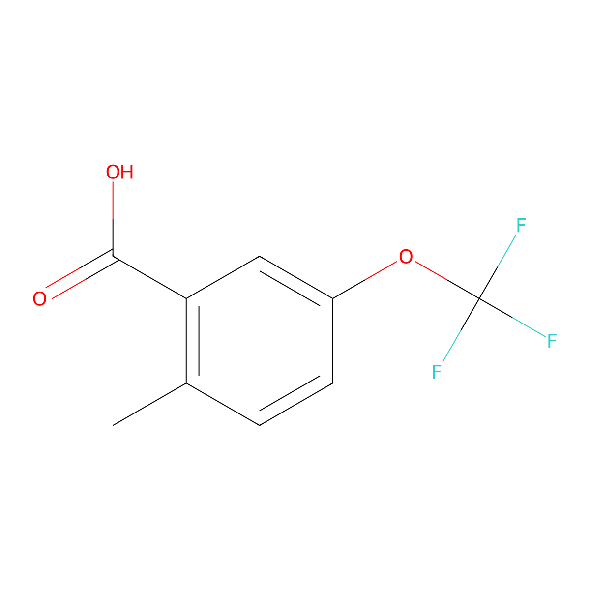 2-Methyl-5-(trifluoromethoxy)benzoic acid molecular structure, CAS 195622-41-4