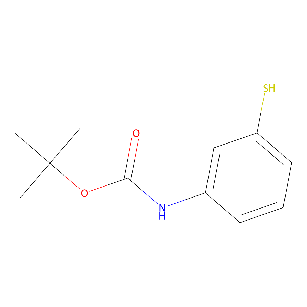 (3-Mercapto-phenyl)-carbamic acid tert-butyl ester molecular structure, CAS 195622-56-1