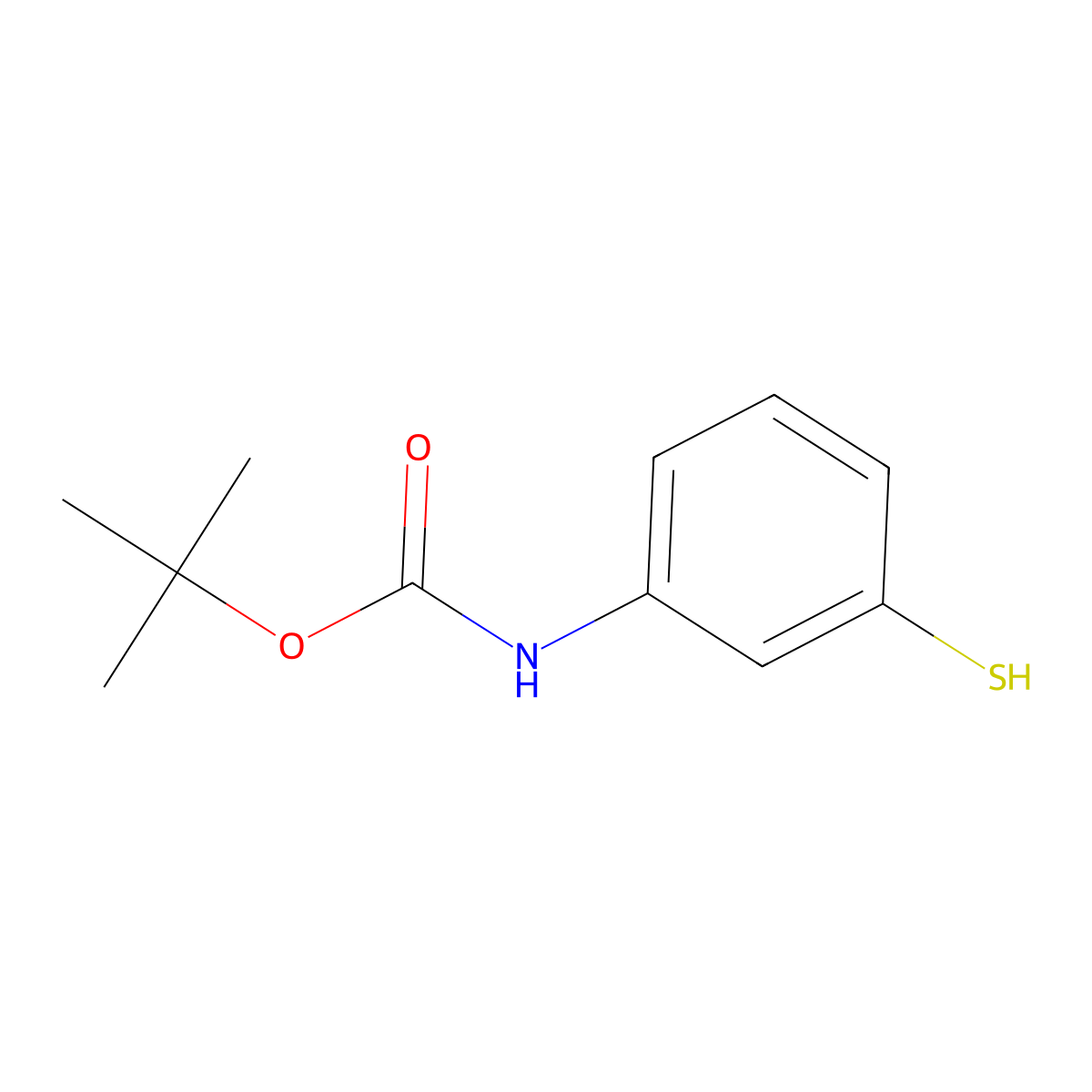 (3-Mercapto-phenyl)-carbamic acid tert-butyl ester molecular structure, CAS 195622-56-1