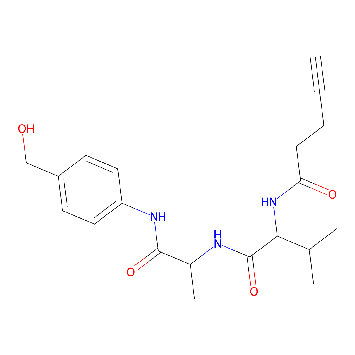 4-Pentynoyl-Val-Ala-PAB molecular structure, CAS 1956294-75-9