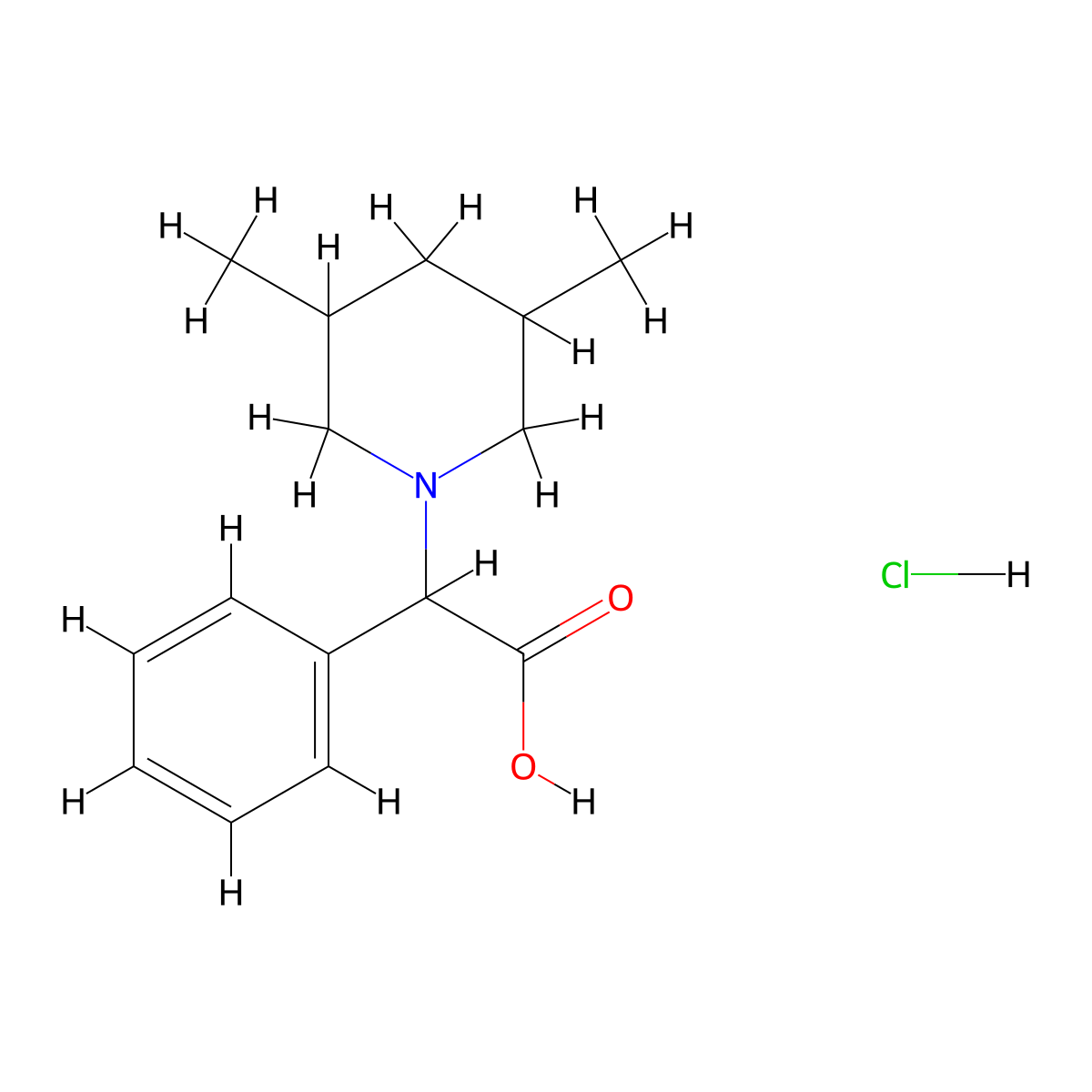 2-(3,5-Dimethylpiperidin-1-yl)-2-phenylacetic acid hydrochloride molecular structure, CAS 1956306-20-9