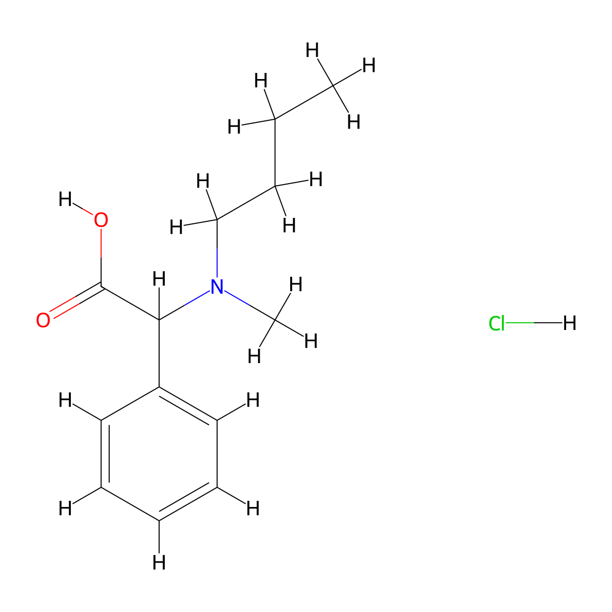 2-(Butyl(methyl)amino)-2-phenylacetic acid hydrochloride molecular structure, CAS 1956306-26-5