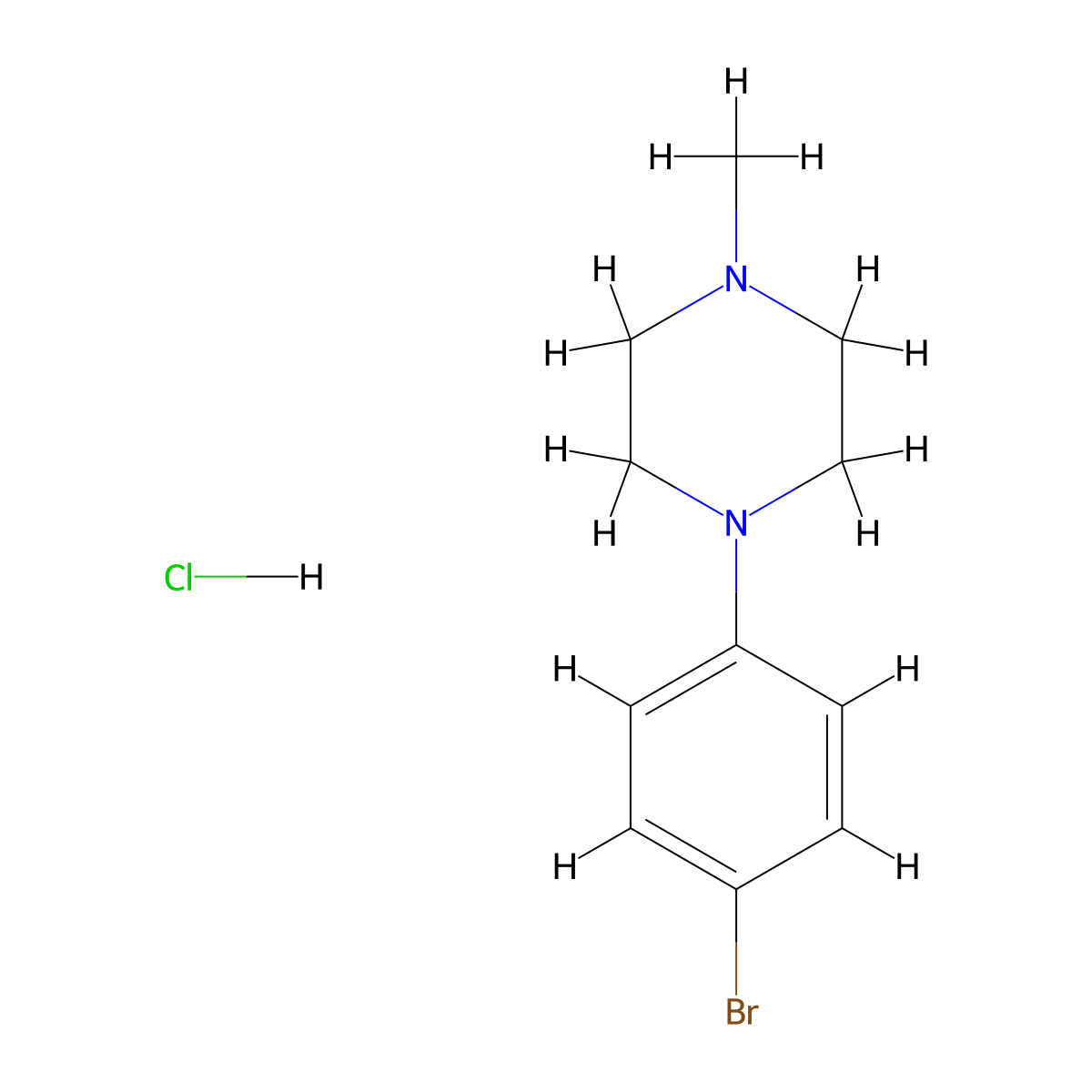 1-(4-Bromophenyl)-4-methylpiperazine hydrochloride molecular structure, CAS 1956306-44-7