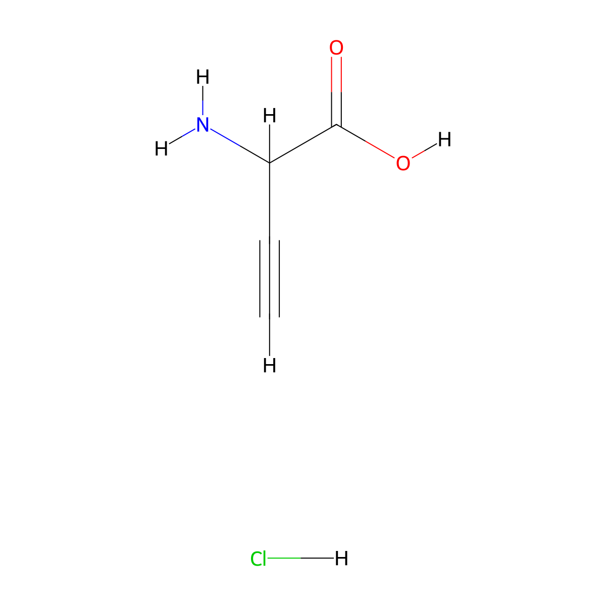 2-Aminobut-3-ynoic acid hydrochloride molecular structure, CAS 1956306-52-7