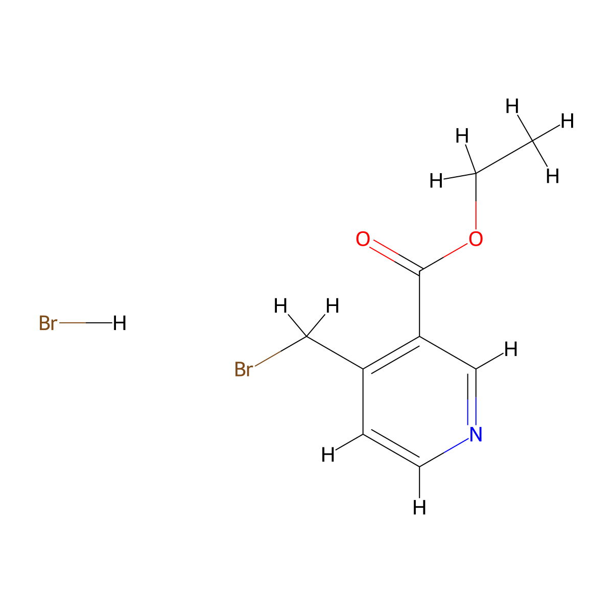 Ethyl 4-(bromomethyl)nicotinate hydrobromide molecular structure, CAS 1956306-53-8