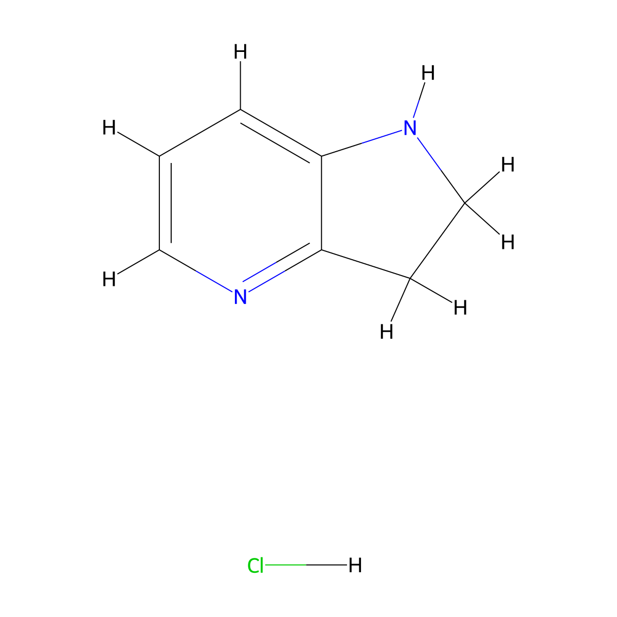 2,3-Dihydro-1H-pyrrolo[3,2-b]pyridine hydrochloride molecular structure, CAS 1956306-76-5