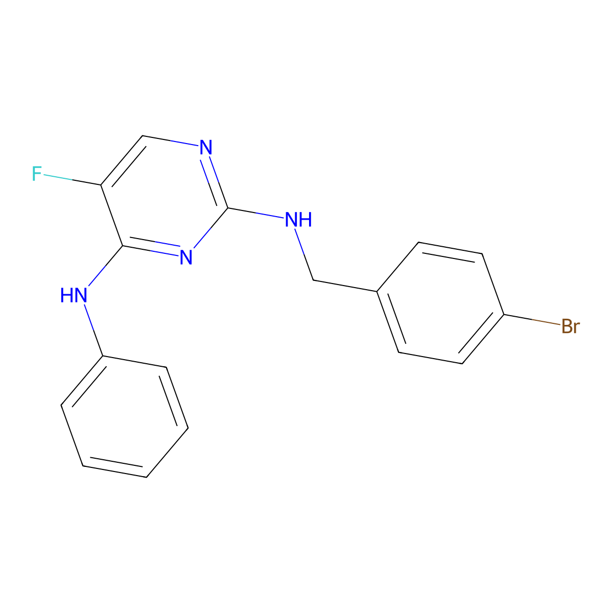 N2-(4-Bromobenzyl)-5-fluoro-N4-phenylpyrimidine-2,4-diamine molecular structure, CAS 1956306-82-3