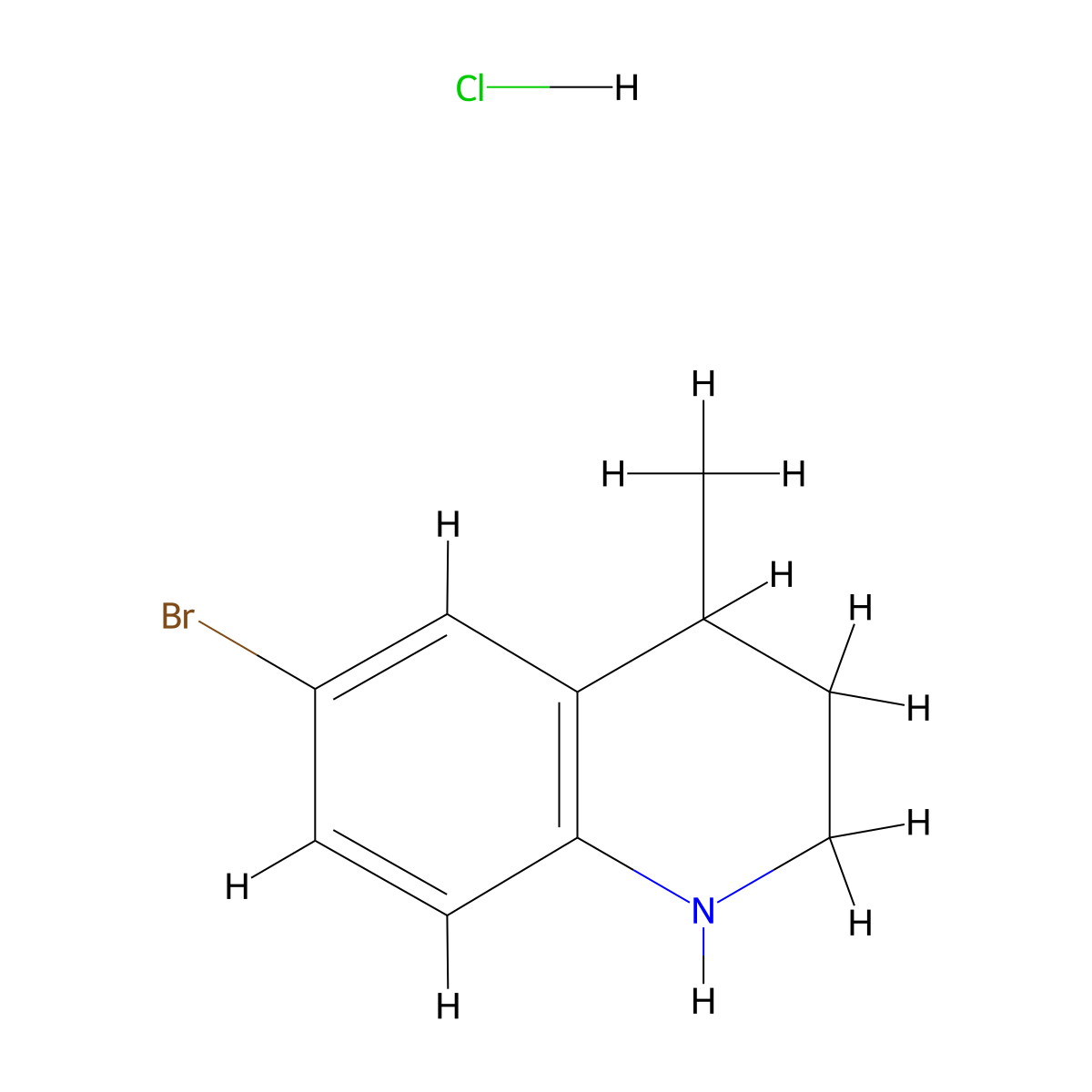 6-Bromo-4-methyl-1,2,3,4-tetrahydroquinoline hydrochloride molecular structure, CAS 1956306-90-3