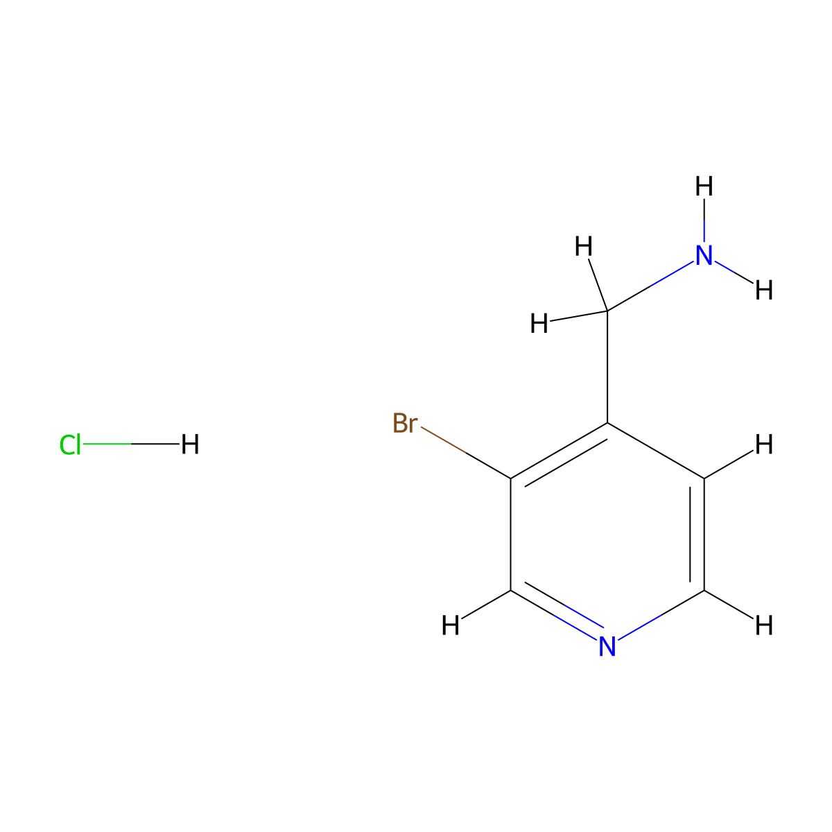 (3-Bromopyridin-4-yl)methanamine hydrochloride molecular structure, CAS 1956307-14-4