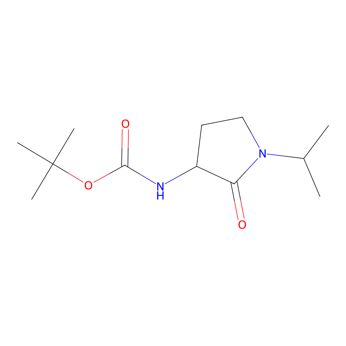 tert-Butyl (1-isopropyl-2-oxopyrrolidin-3-yl)carbamate molecular structure, CAS 1956307-16-6