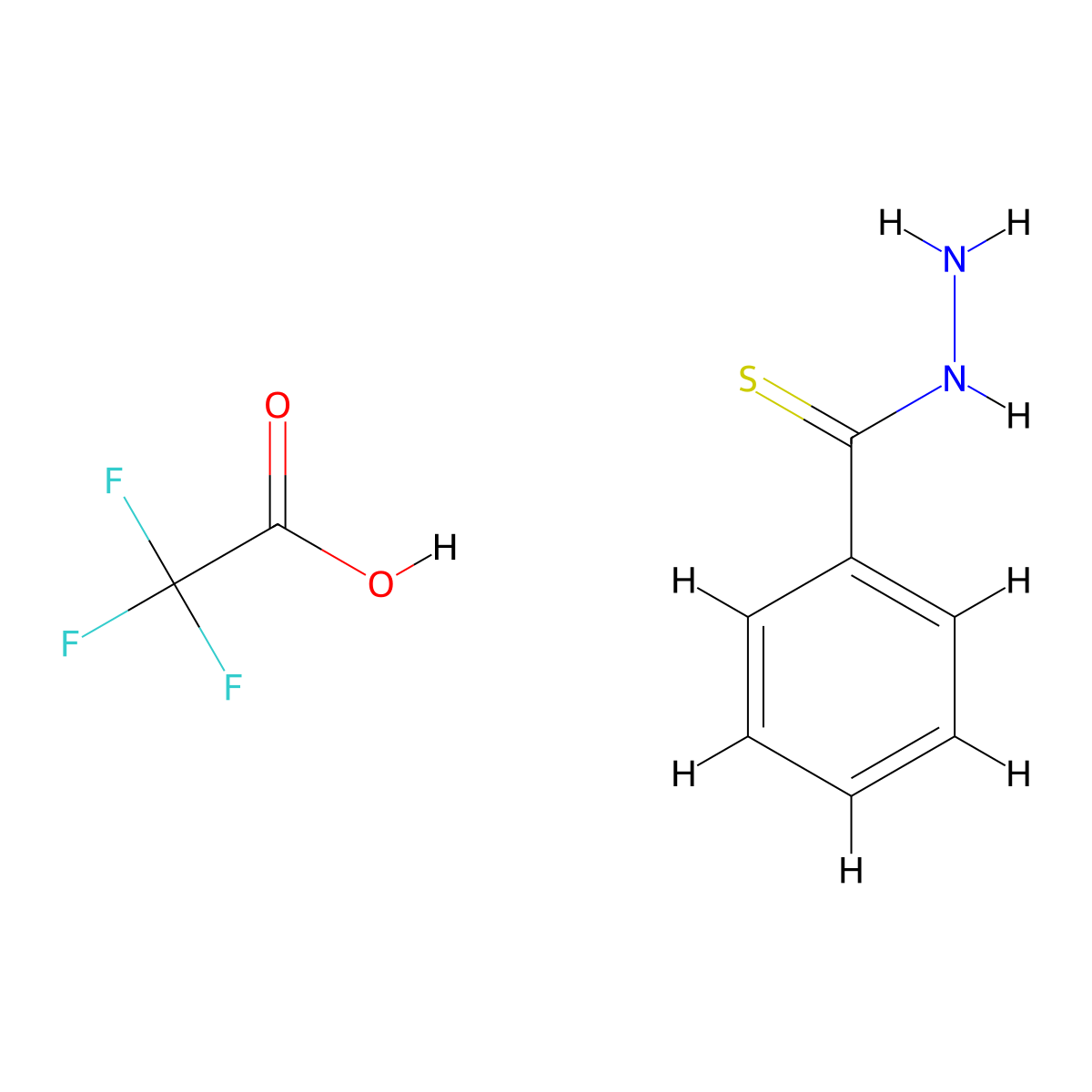 Benzothiohydrazide 2,2,2-trifluoroacetate molecular structure, CAS 1956307-26-8