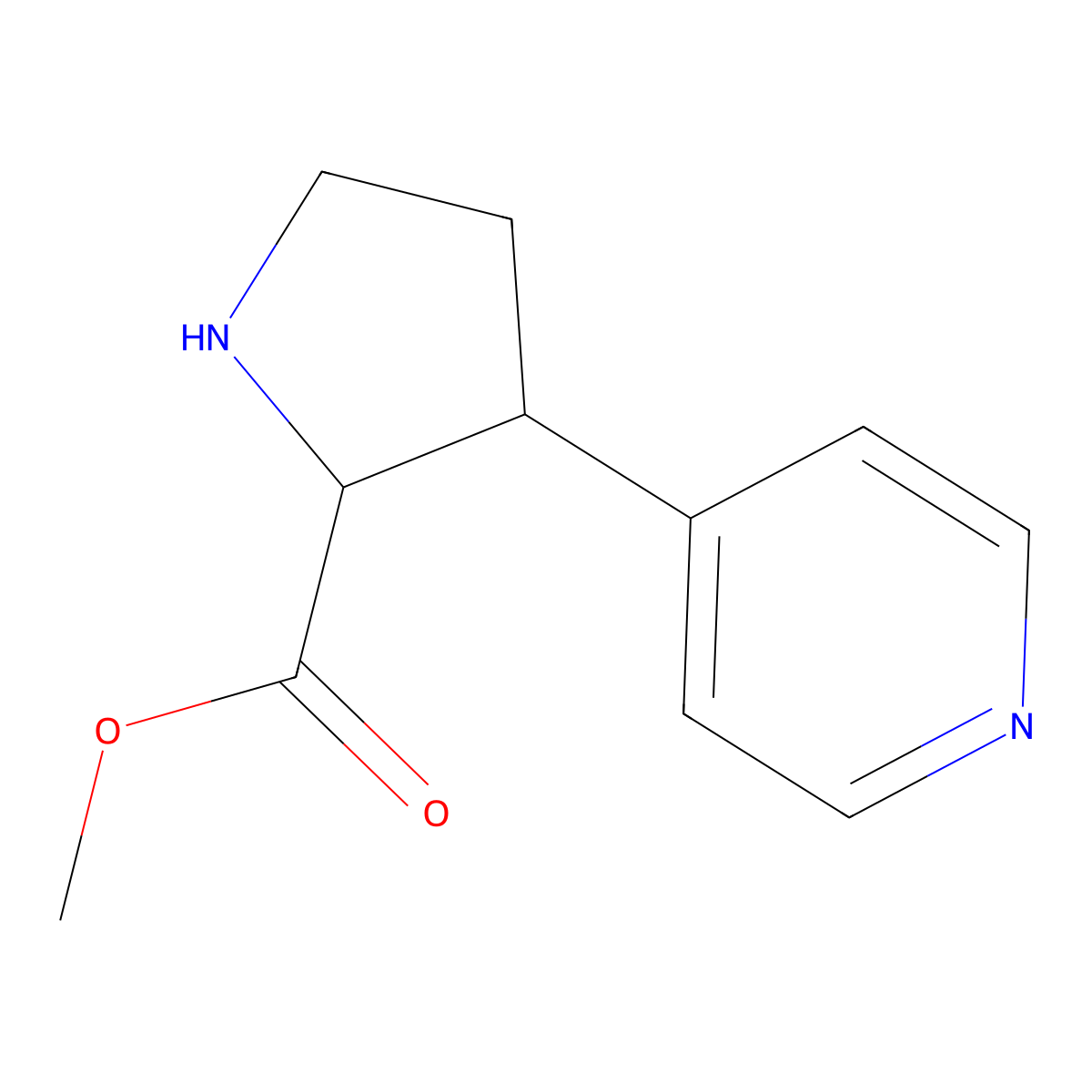Methyl 3-(pyridin-4-yl)pyrrolidine-2-carboxylate molecular structure, CAS 1956307-35-9