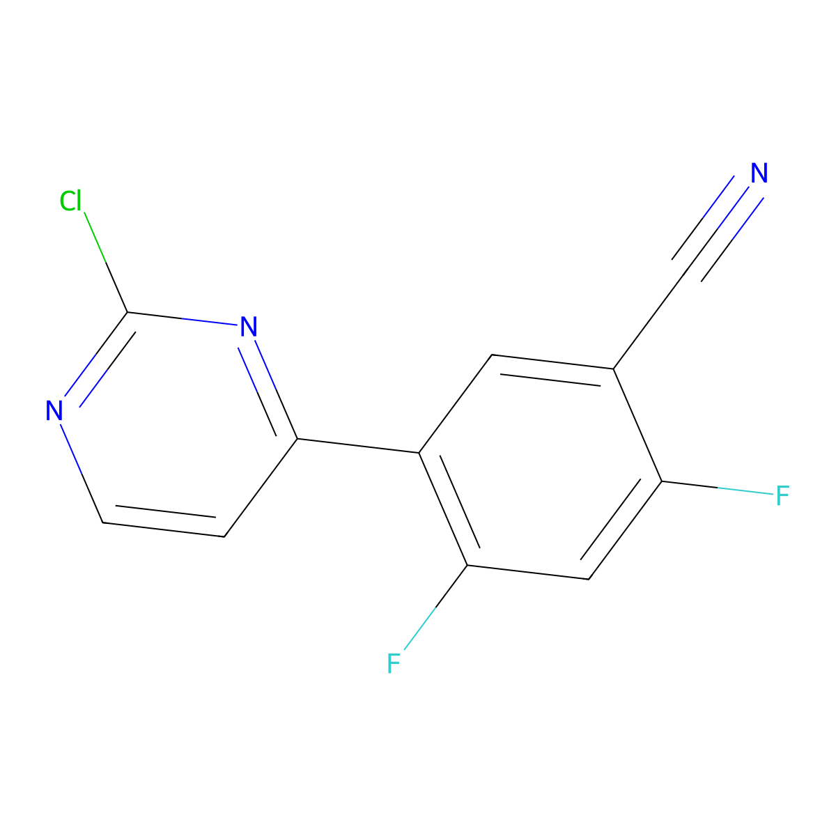 5-(2-Chloropyrimidin-4-yl)-2,4-difluorobenzonitrile molecular structure, CAS 1956307-41-7