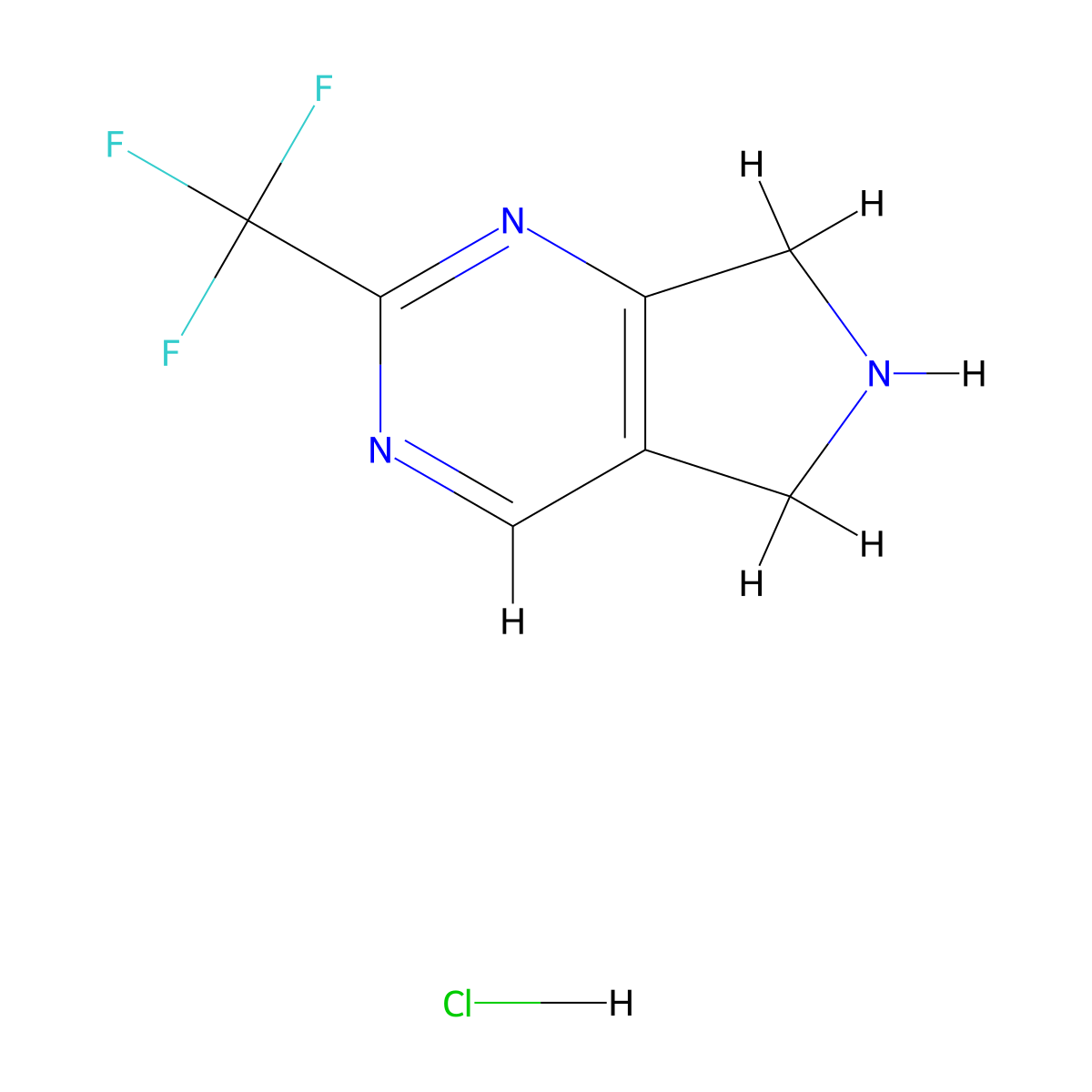 2-(trifluoromethyl)-5H,6H,7H-pyrrolo[3,4-d]pyrimidine hydrochloride molecular structure, CAS 1956307-48-4