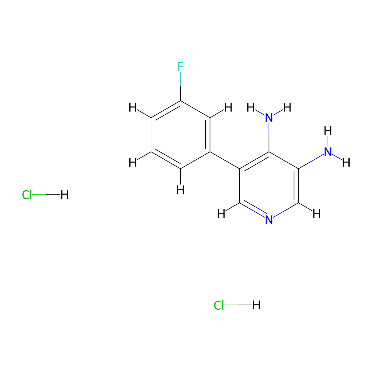 5-(3-Fluorophenyl)pyridine-3,4-diamine dihydrochloride molecular structure, CAS 1956307-53-1