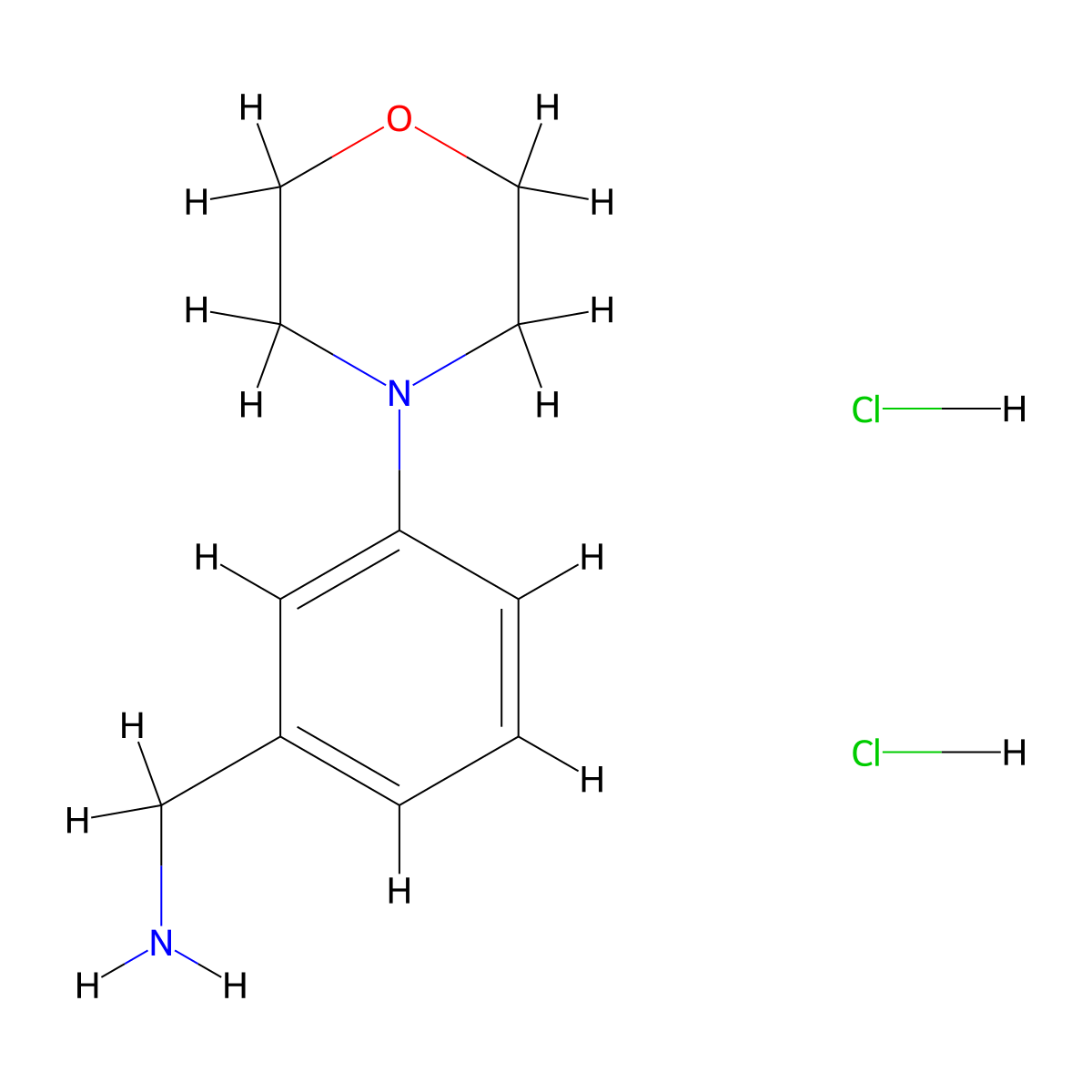 (3-Morpholinophenyl)methanamine dihydrochloride molecular structure, CAS 1956307-58-6