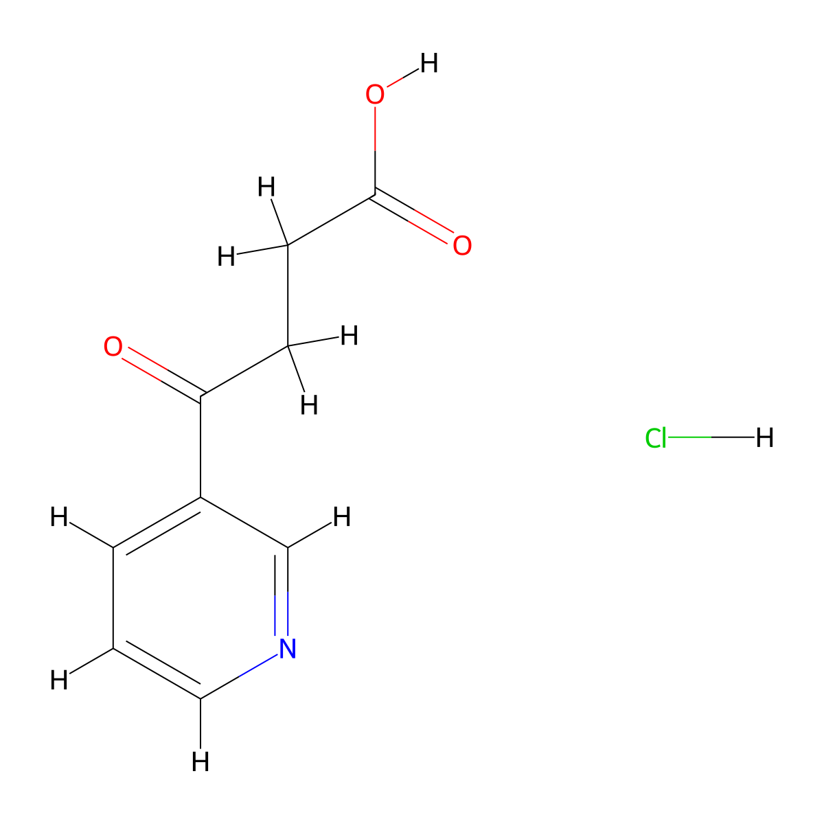 4-Oxo-4-(pyridin-3-yl)butanoic acid hydrochloride molecular structure, CAS 1956307-67-7
