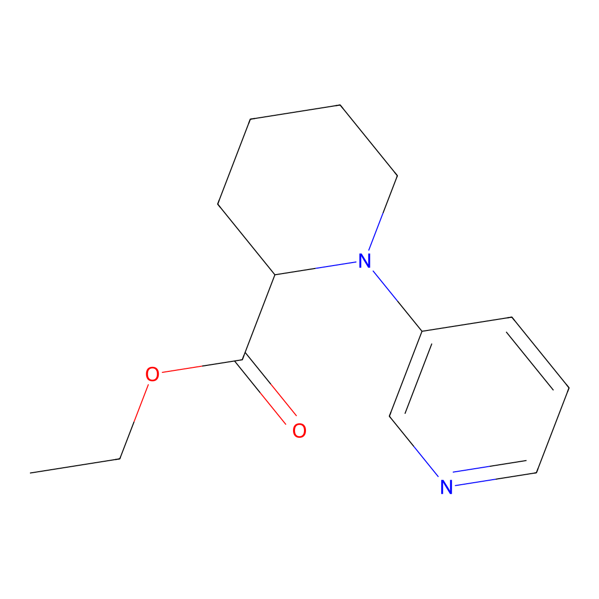 Ethyl 1-(pyridin-3-yl)piperidine-2-carboxylate molecular structure, CAS 1956307-70-2