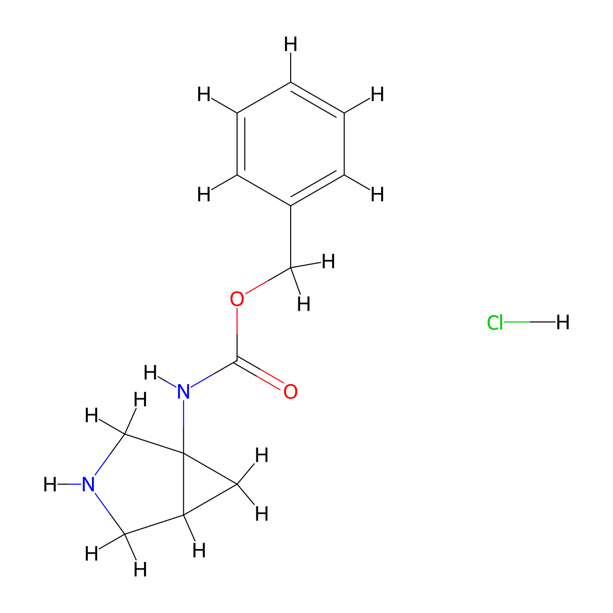 Benzyl 3-azabicyclo[3.1.0]hexan-1-ylcarbamate hydrochloride molecular structure, CAS 1956307-80-4