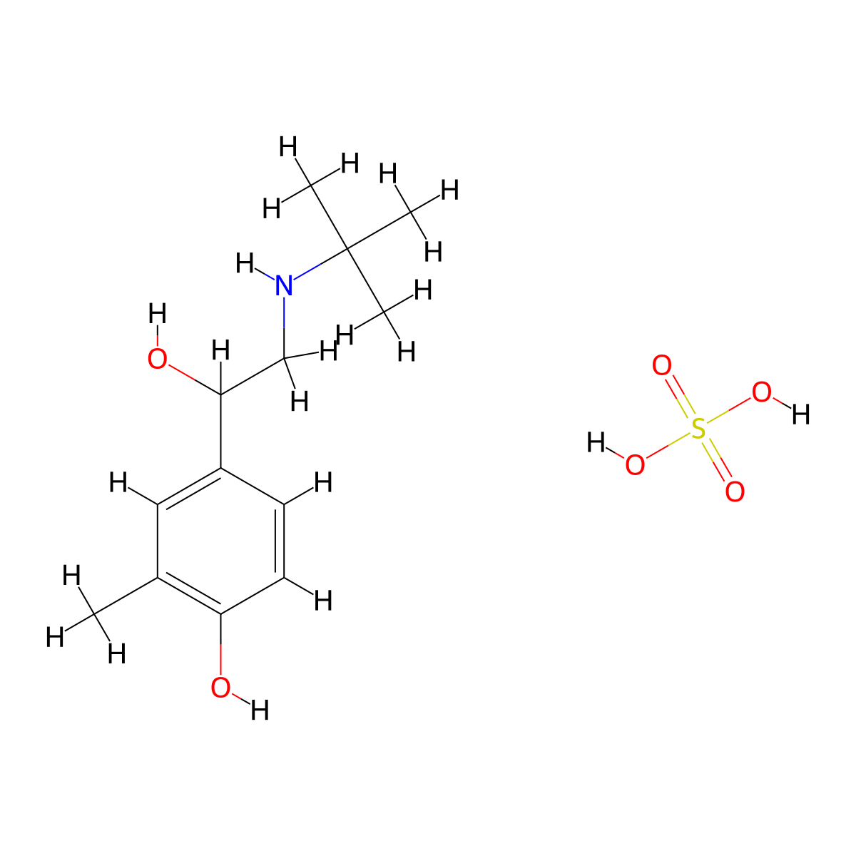 2-tert-Butylamino-1-(4-hydroxy-3-methylphenyl)ethanol molecular structure, CAS 1956308-05-6