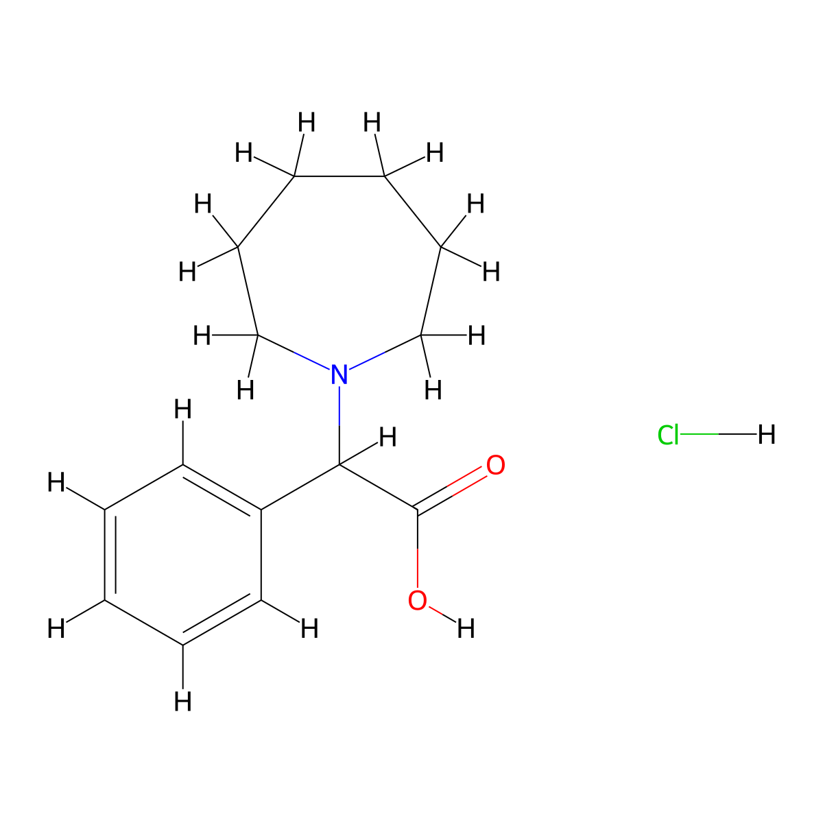 2-(Azepan-1-yl)-2-phenylacetic acid hydrochloride molecular structure, CAS 1956309-37-7