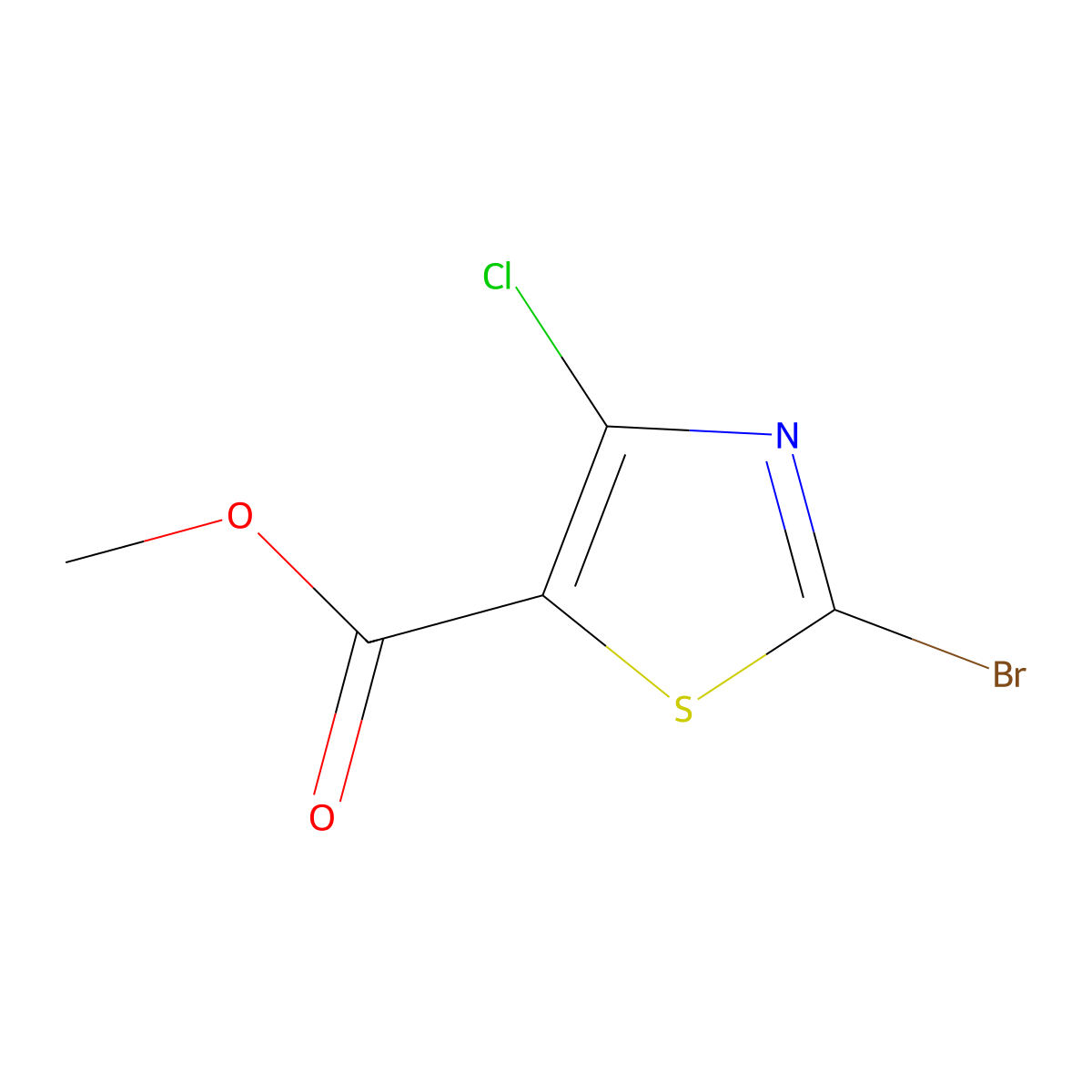 Methyl 2-bromo-4-chlorothiazole-5-carboxylate molecular structure, CAS 1956309-42-4
