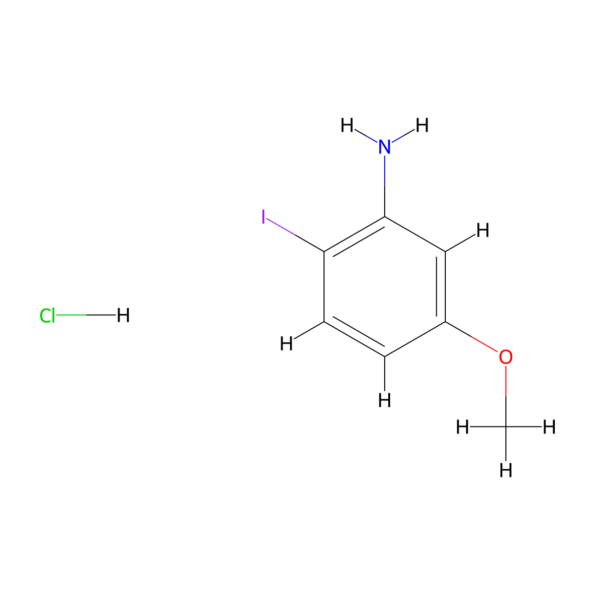 2-Iodo-5-methoxyaniline hydrochloride molecular structure, CAS 1956309-43-5
