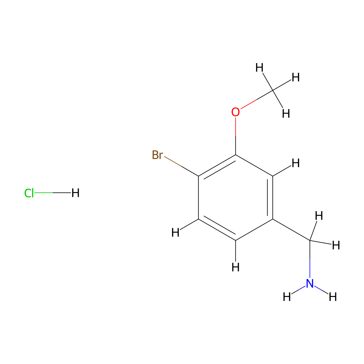 (4-Bromo-3-methoxyphenyl)methanamine hydrochloride molecular structure, CAS 1956309-63-9
