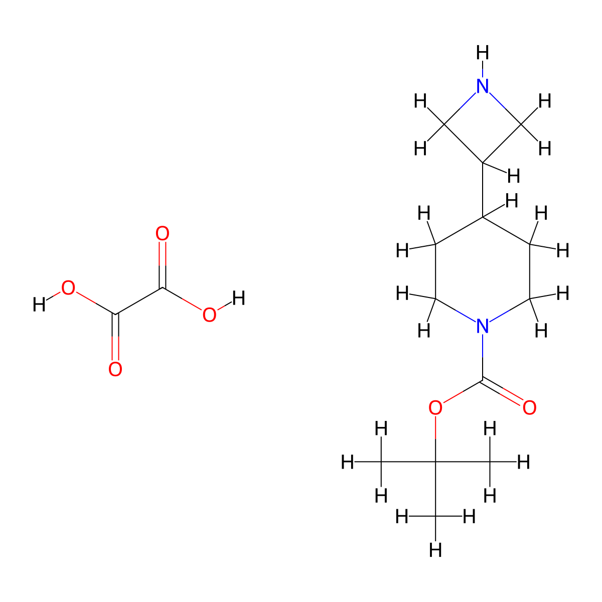 tert-Butyl 4-(azetidin-3-yl)piperidine-1-carboxylate oxalate molecular structure, CAS 1956309-80-0
