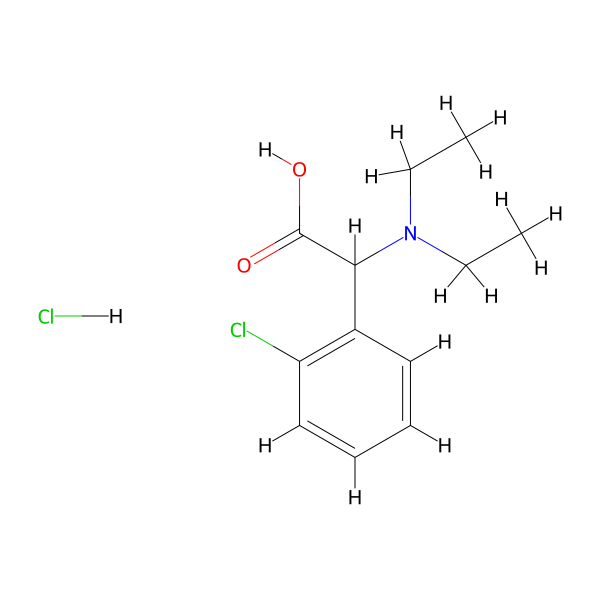 2-(2-Chlorophenyl)-2-(diethylamino)acetic acid hydrochloride molecular structure, CAS 1956309-83-3