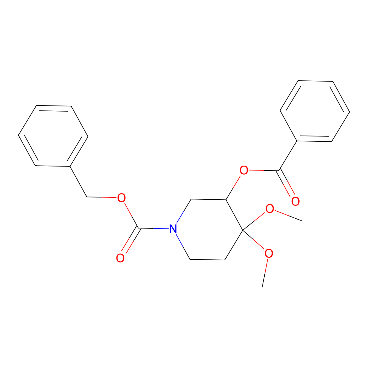 Benzyl 3-(benzoyloxy)-4,4-dimethoxypiperidine-1-carboxylate molecular structure, CAS 1956309-85-5