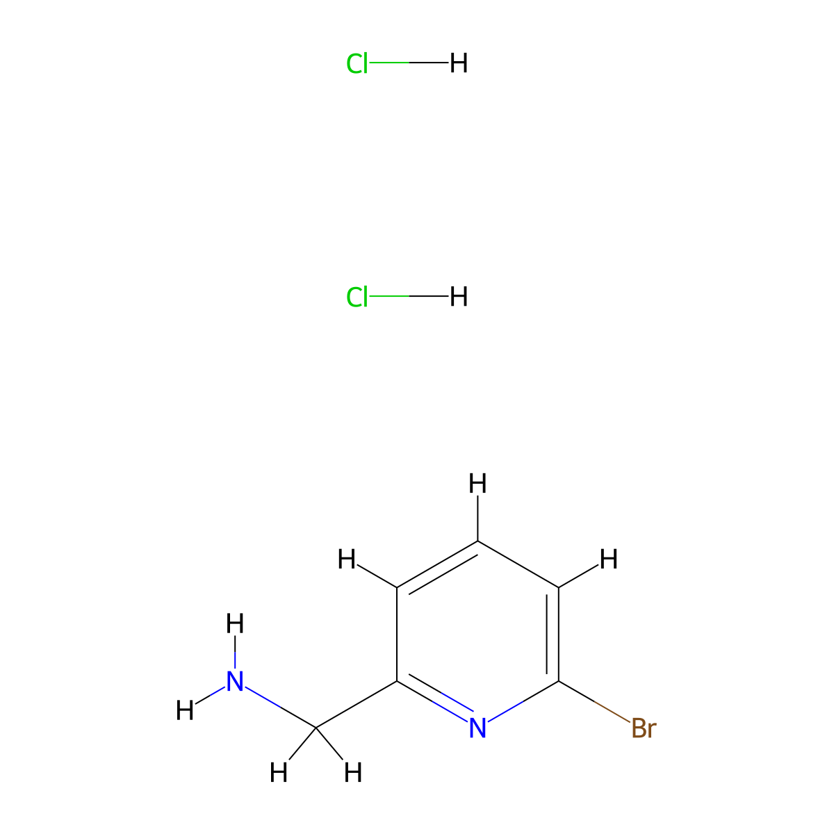 (6-Bromopyridin-2-yl)methanamine dihydrochloride molecular structure, CAS 1956309-87-7