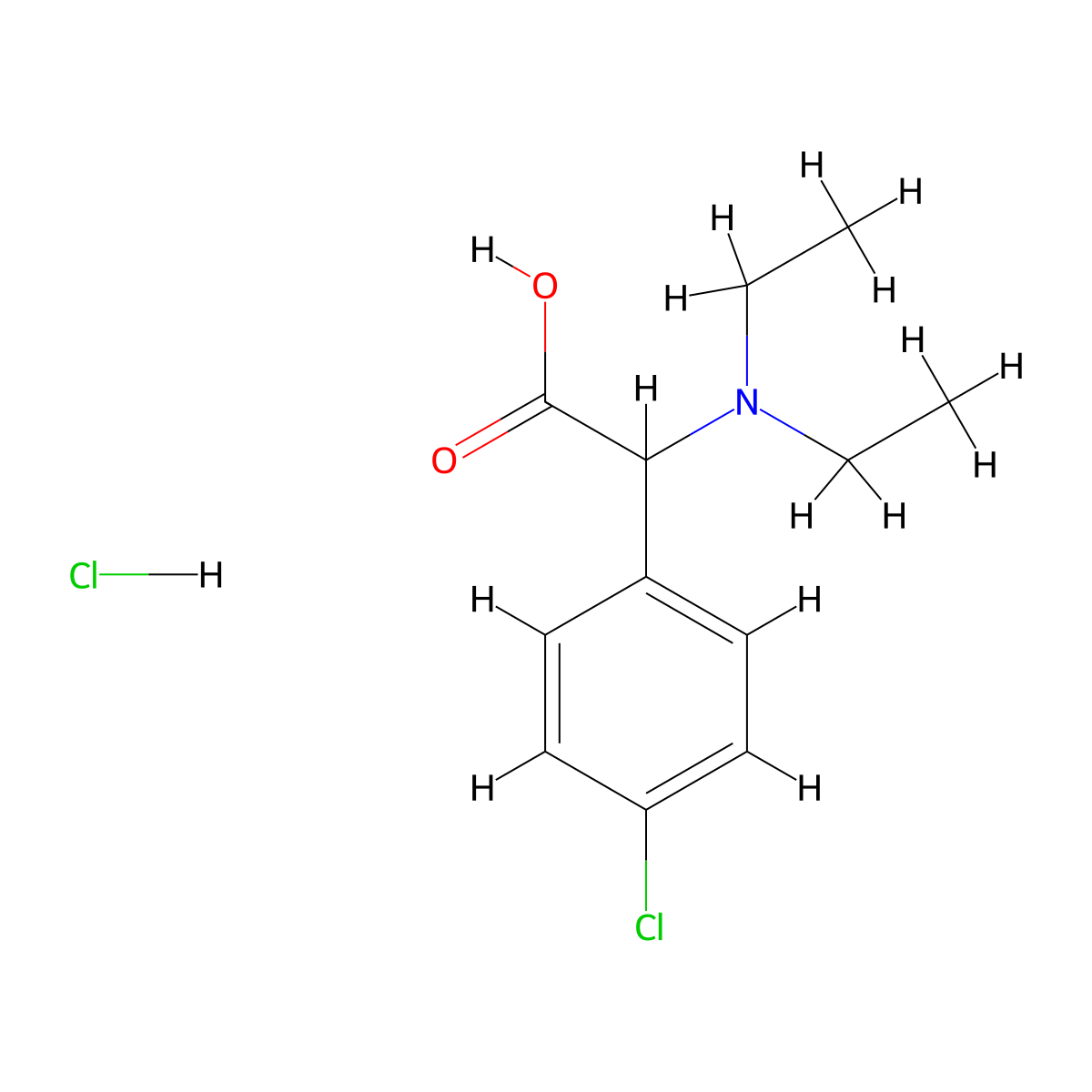 2-(4-Chlorophenyl)-2-(diethylamino)acetic acid hydrochloride molecular structure, CAS 1956309-88-8