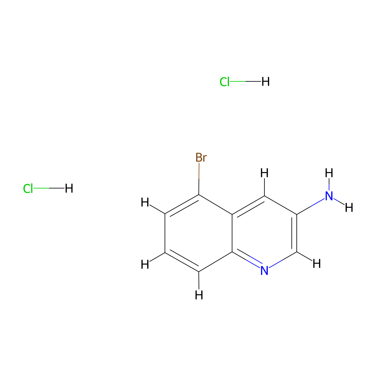 5-Bromoquinolin-3-amine dihydrochloride molecular structure, CAS 1956309-93-5