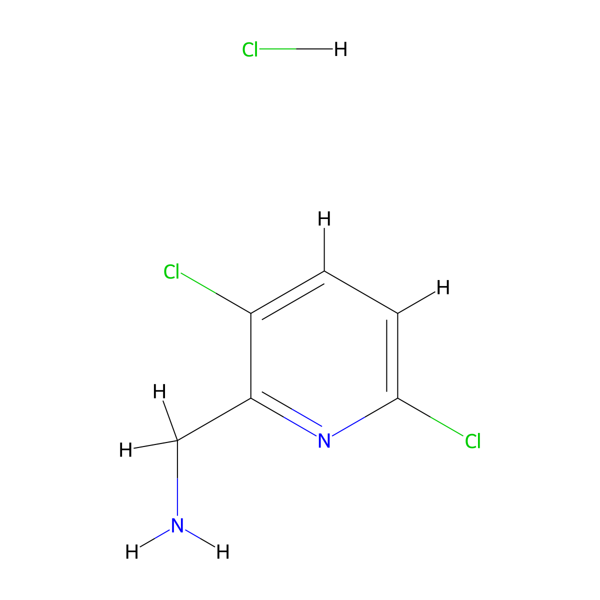(3,6-Dichloropyridin-2-yl)methanamine hydrochloride molecular structure, CAS 1956310-00-1