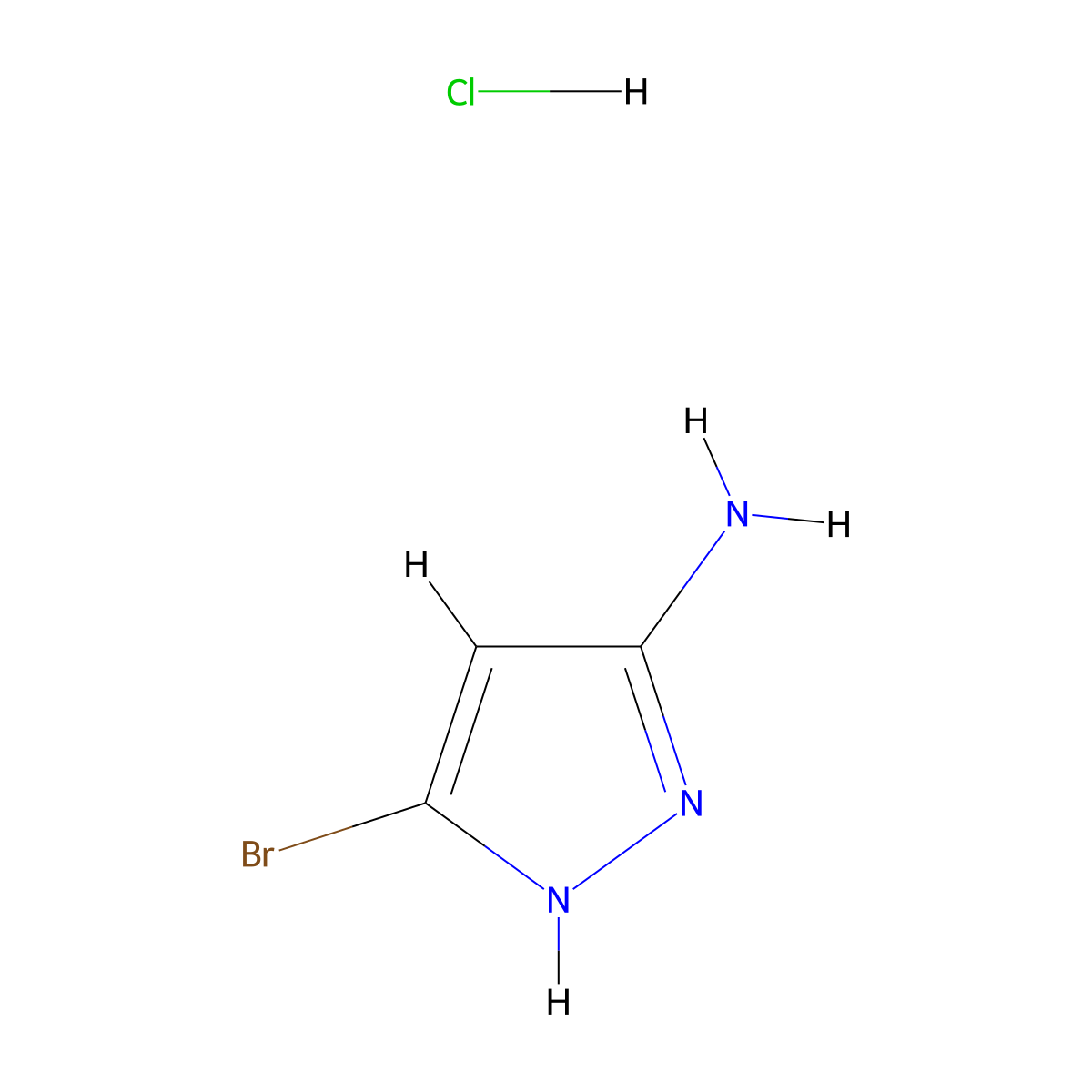 5-Bromo-1H-pyrazol-3-amine hydrochloride molecular structure, CAS 1956310-02-3