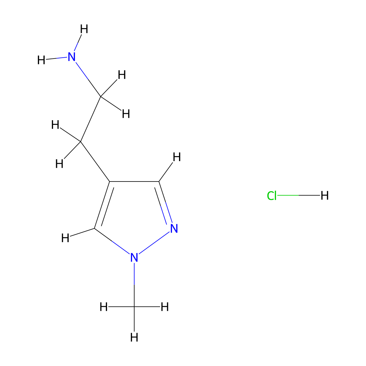 2-(1-methyl-1H-pyrazol-4-yl)ethan-1-amine hydrochloride molecular structure, CAS 1956310-06-7
