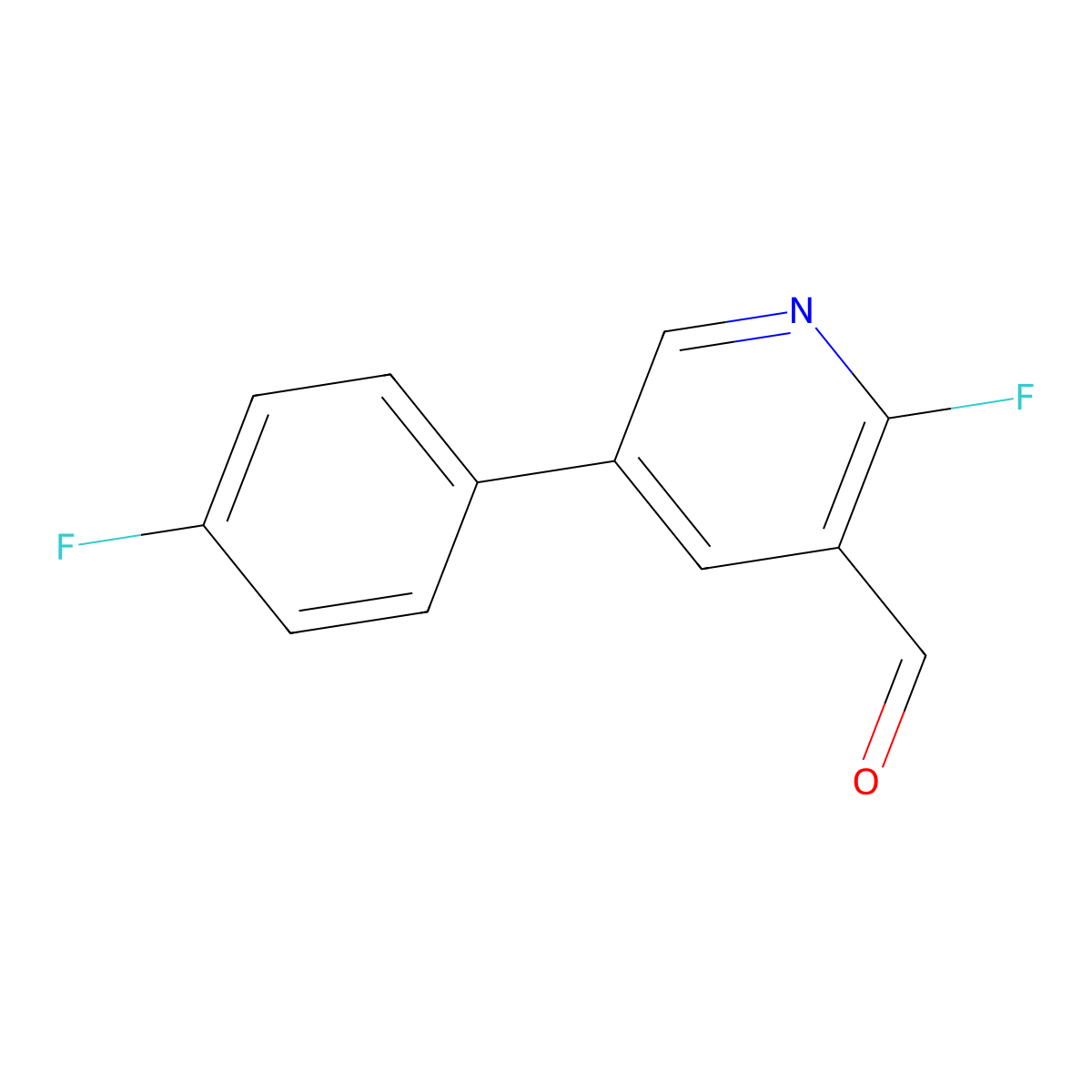 2-Fluoro-5-(4-fluorophenyl)nicotinaldehyde molecular structure, CAS 1956310-08-9