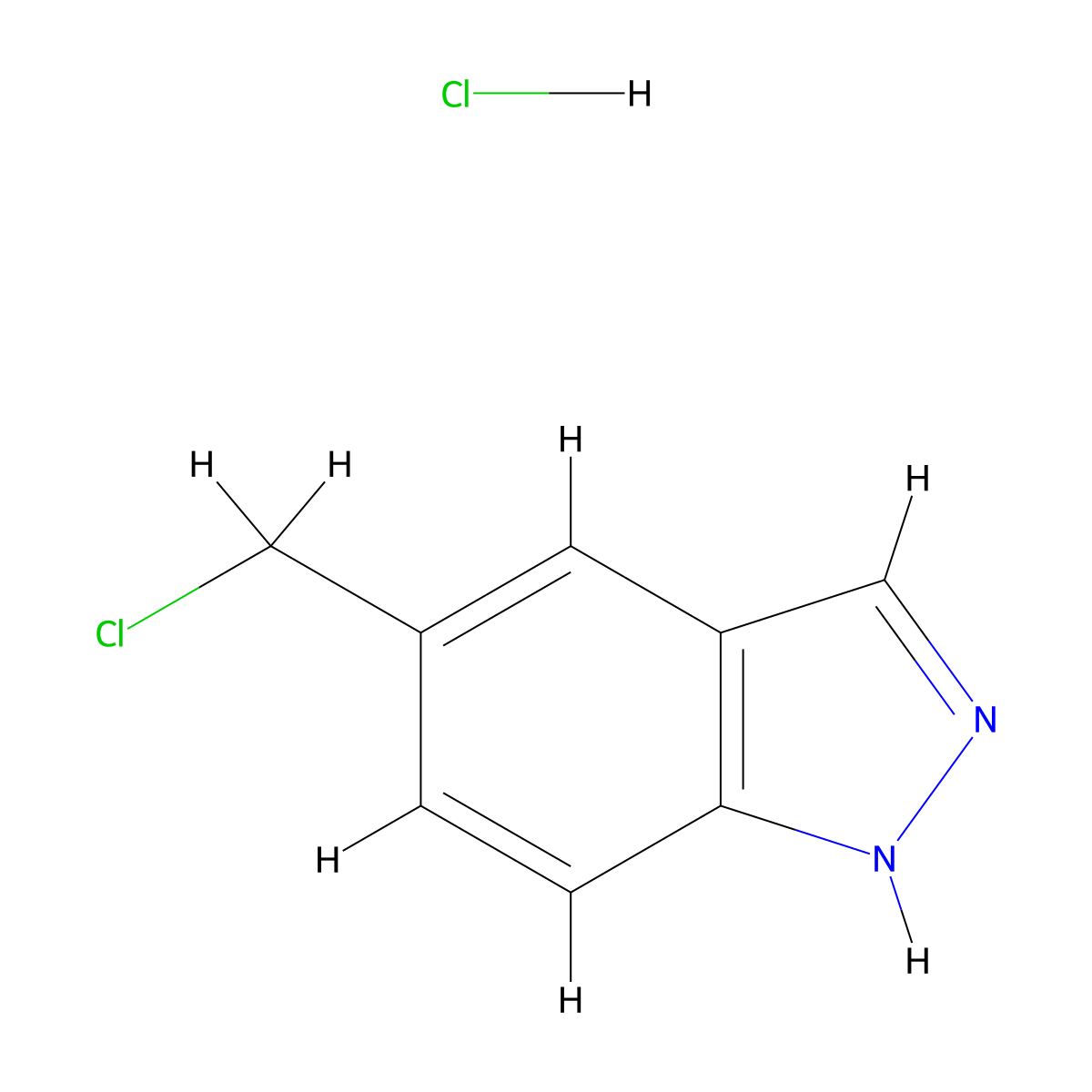 5-(chloromethyl)-1H-indazole hydrochloride molecular structure, CAS 1956310-09-0