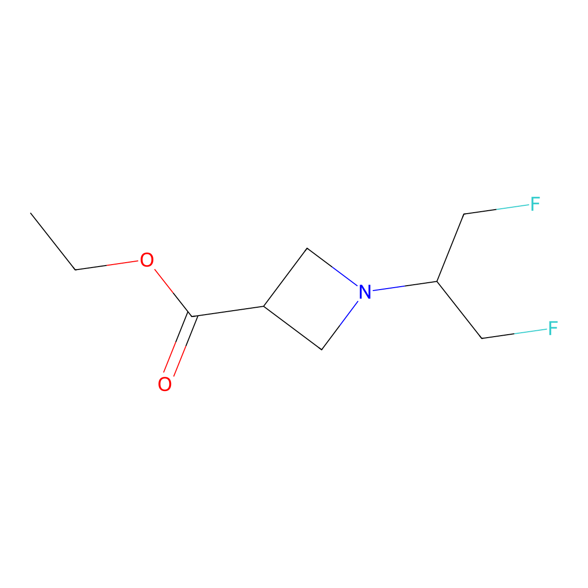 Ethyl 1-(1,3-difluoropropan-2-yl)azetidine-3-carboxylate molecular structure, CAS 1956310-26-1