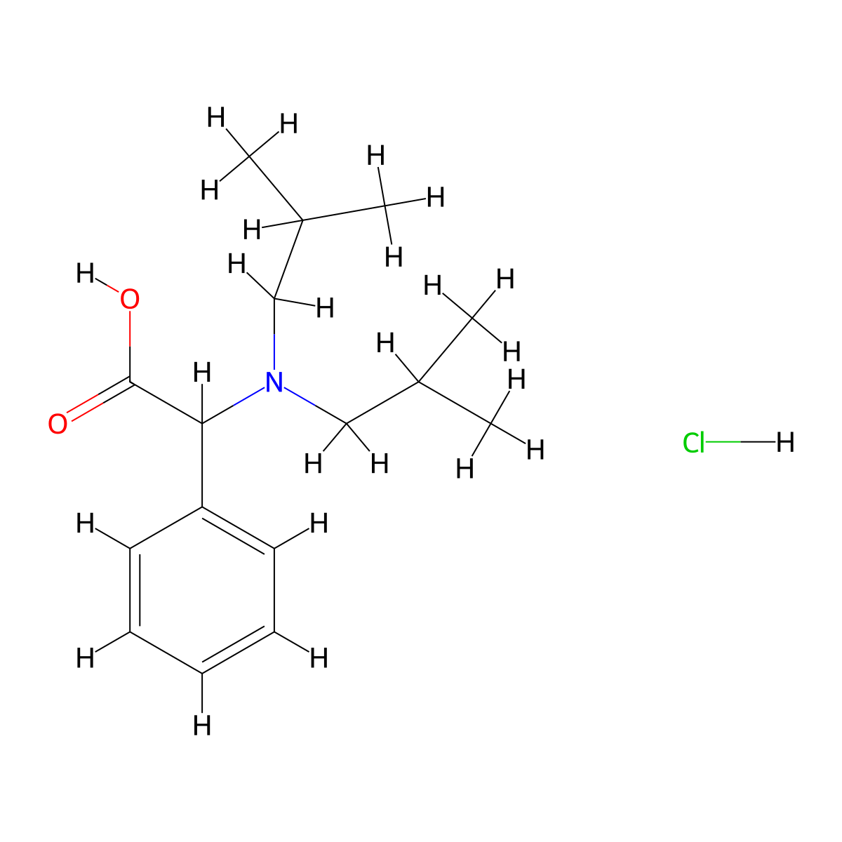 2-(Diisobutylamino)-2-phenylacetic acid hydrochloride molecular structure, CAS 1956310-34-1