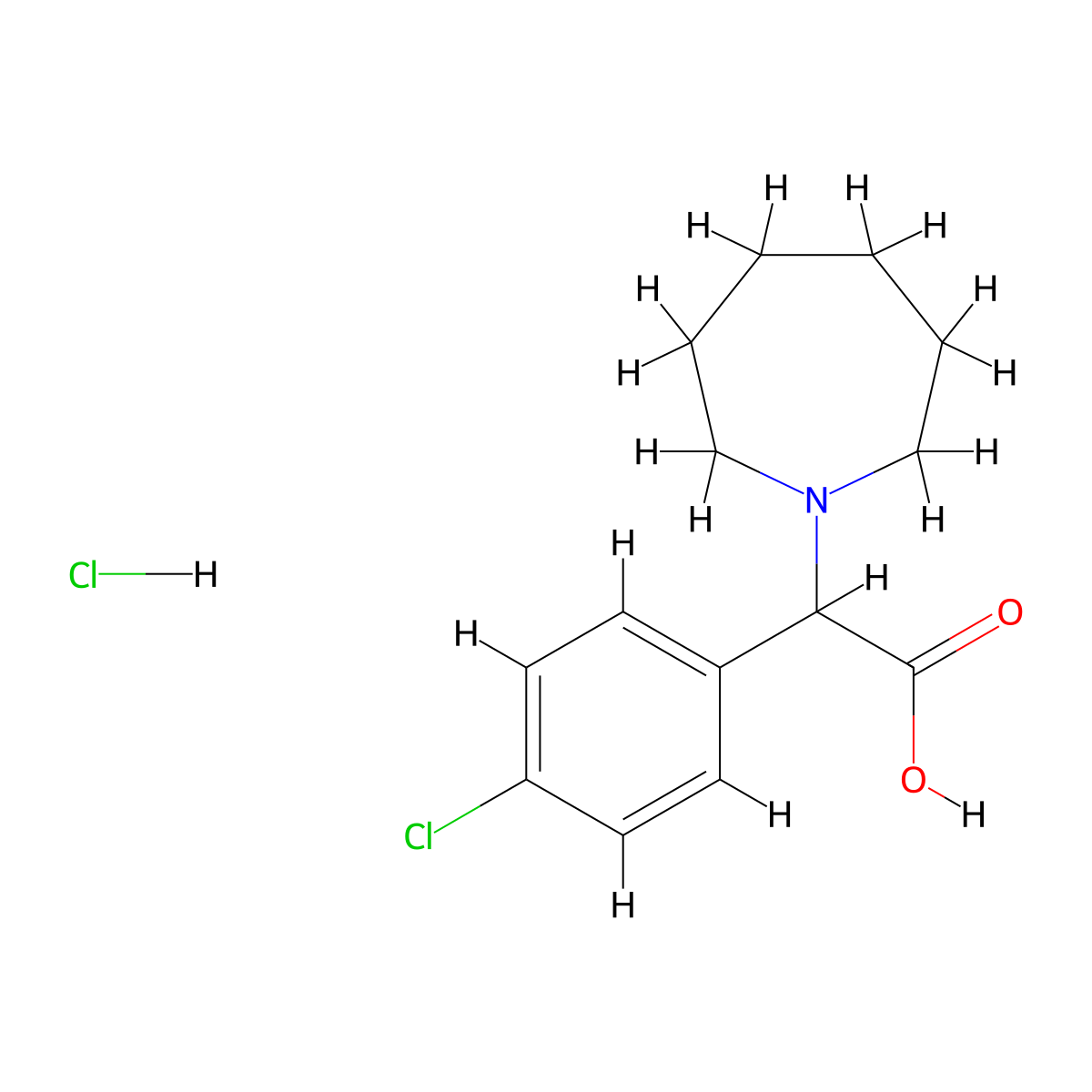 2-(Azepan-1-yl)-2-(4-chlorophenyl)acetic acid hydrochloride molecular structure, CAS 1956310-41-0