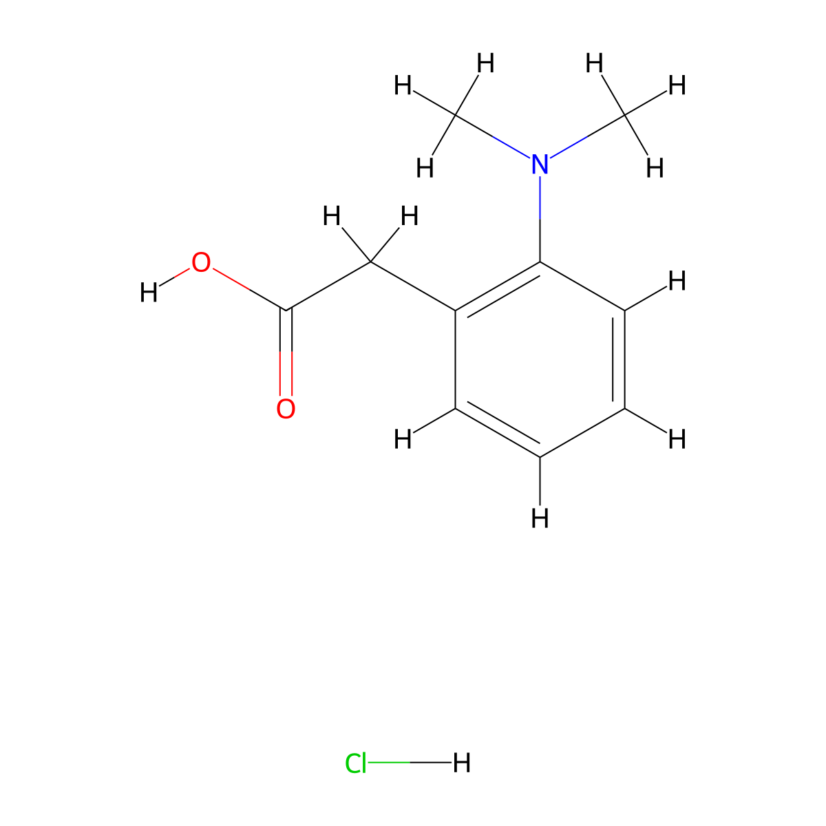(2-Dimethylamino-phenyl)-acetic acid hydrochloride molecular structure, CAS 1956310-44-3