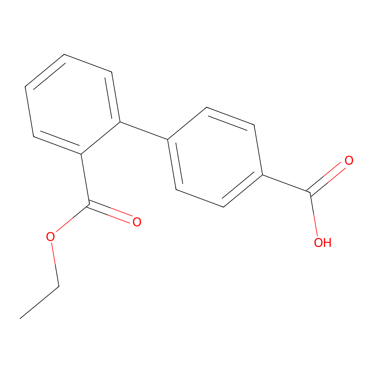 2'-(Ethoxycarbonyl)-[1,1'-biphenyl]-4-carboxylic acid molecular structure, CAS 1956310-51-2