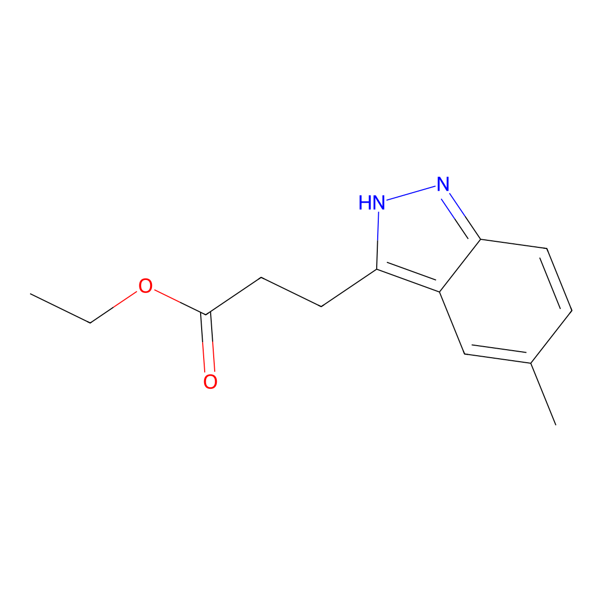 Ethyl 3-(5-methyl-1H-indazol-3-yl)propanoate molecular structure, CAS 1956310-53-4