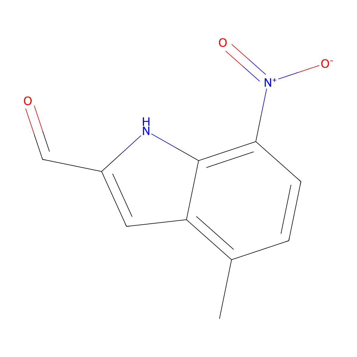 4-Methyl-7-nitro-1H-indole-2-carbaldehyde molecular structure, CAS 1956310-59-0