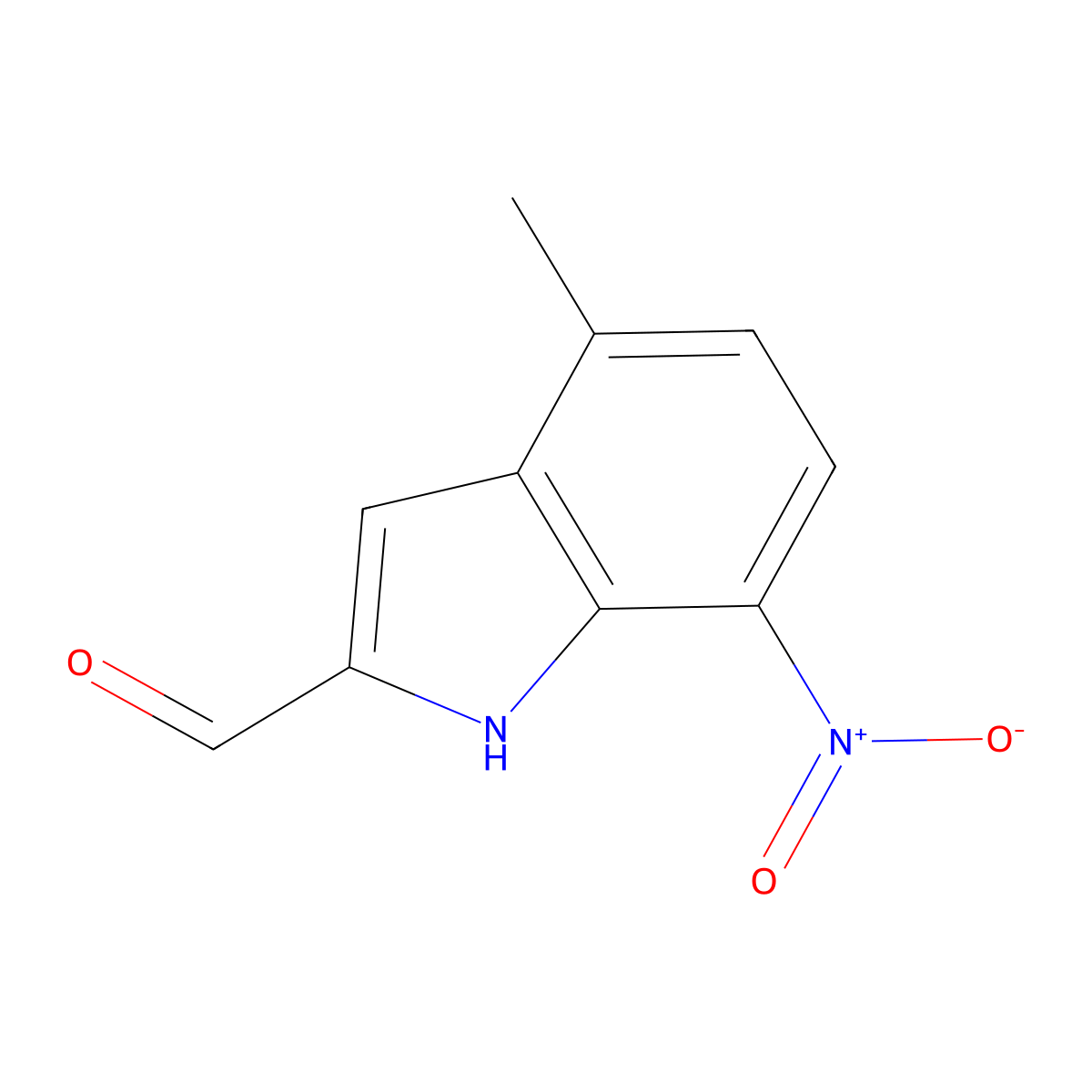 4-Methyl-7-nitro-1H-indole-2-carbaldehyde molecular structure, CAS 1956310-59-0