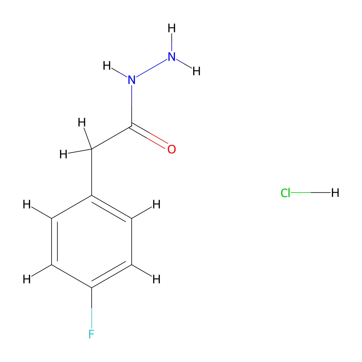 2-(4-Fluorophenyl)acetohydrazide hydrochloride molecular structure, CAS 1956310-61-4