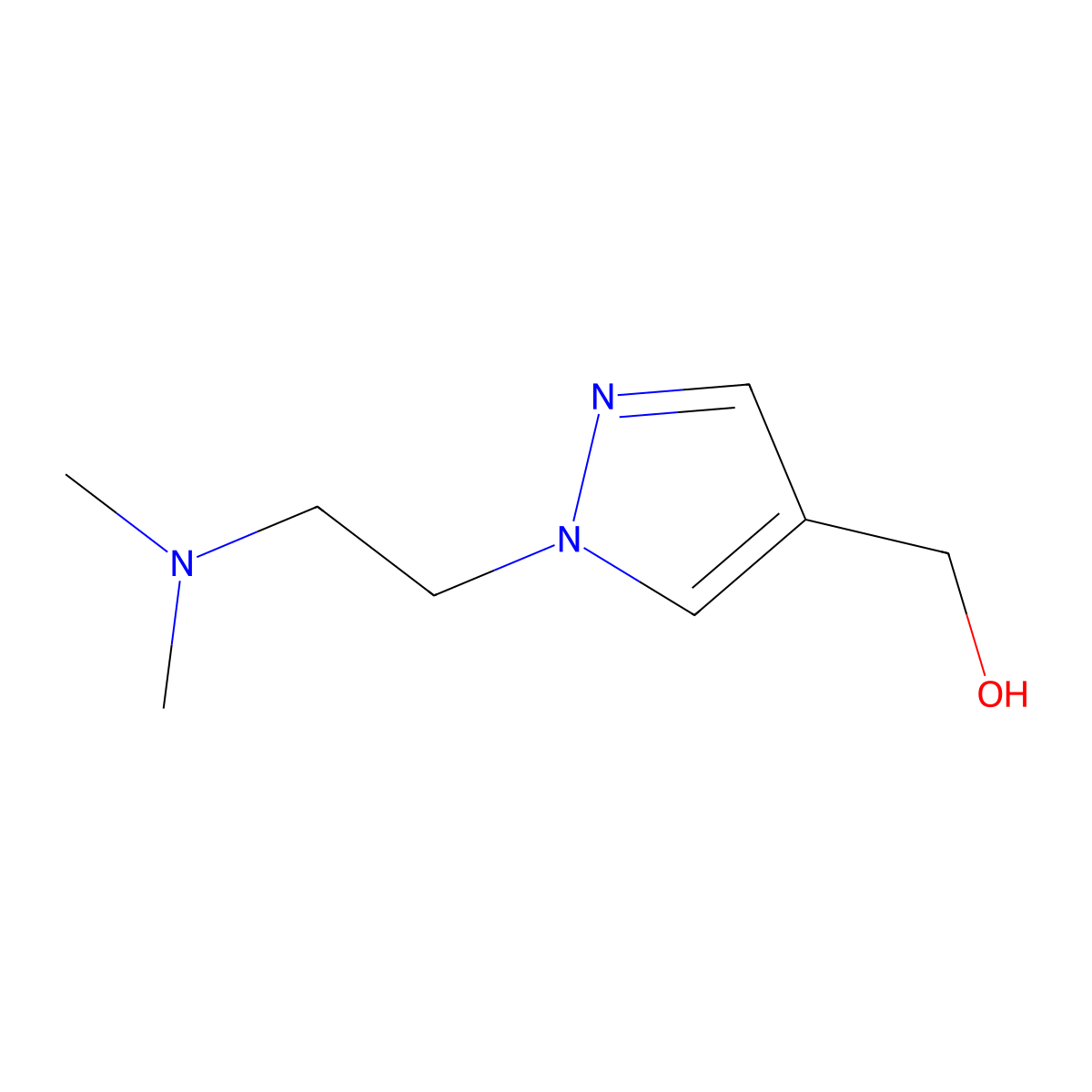 (1-(2-(Dimethylamino)ethyl)-1H-pyrazol-4-yl)methanol molecular structure, CAS 1956310-87-4